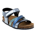 סנדלי רצועות שעם בנות - כחול-מיוחד-כסף