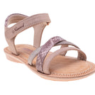 סנדלים פסים אלכסוניים - בז