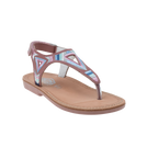 סנדלי בנות אצבע אתניים - ורוד-עתיק