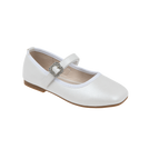 נעלי בלרינה אבזם יהלומים - לבן-כסוף