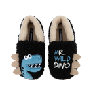 נעלי בית מדוגמות - שחור-בז-כחול