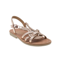 סנדלי בנות מטאליים - זהב-ורוד