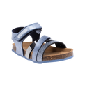 סנדלי רצועות שעם בנות - כחול-כסוף