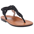 סנדלי אצבע קלועים נמרוד - שחור-כסוף