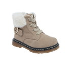 מגפון עור בשילוב פרווה אלפנטן - פשתן