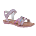 סנדלים פסים אלכסוניים - ורוד-פרחוני
