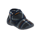 נעלי בית משובצות צמדן - קיפי - אפור-כחול