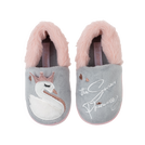 נעלי בית מדוגמות - אפור-ורוד