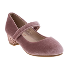 נעלי בלרינה עקב נצנץ - ורוד-עתיק-קטיפה