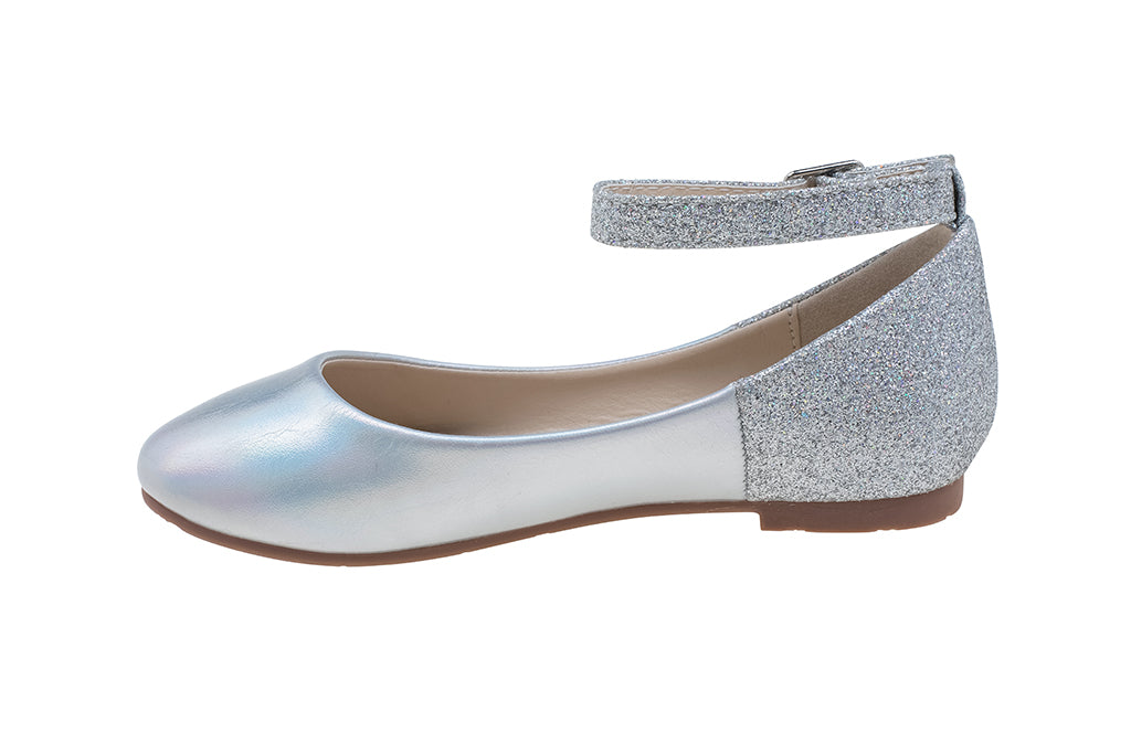 בלרינה סגירת קרסול כסוף - 21EAST - נעלי נמרוד