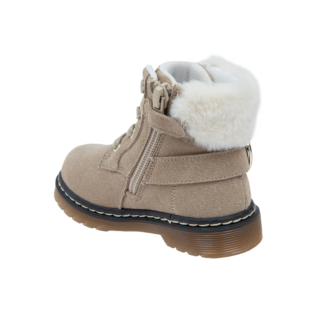 מגפון עור בשילוב פרווה אלפנטן - נעלי נמרוד