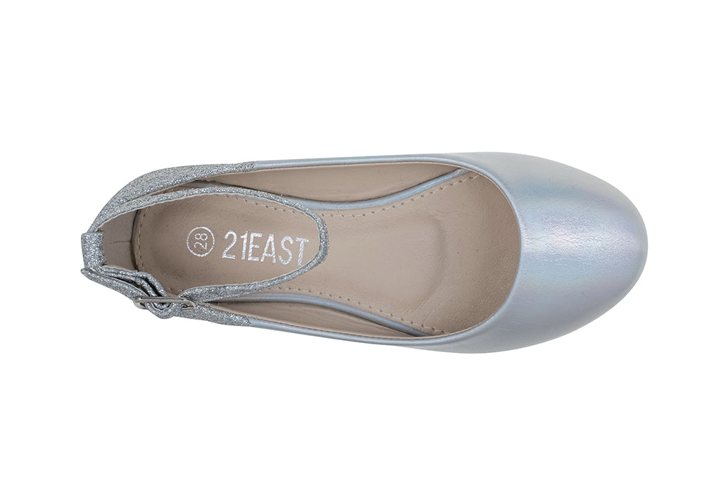 בלרינה סגירת קרסול כסוף - 21EAST - נעלי נמרוד